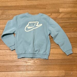 Nike Light Blue Kids Crewneck Sweatshirt with White Swoosh